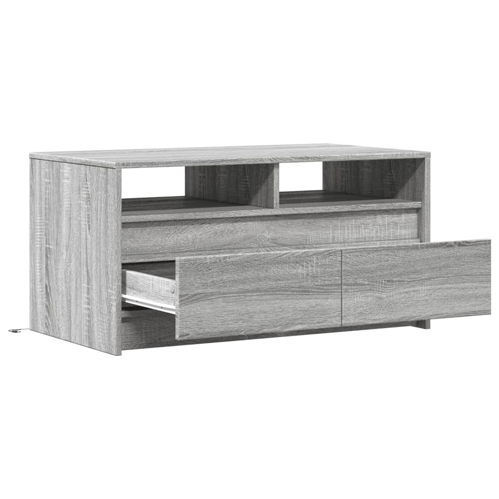 Coffee Table with LED Lights Grey Sonoma Engineered Wood