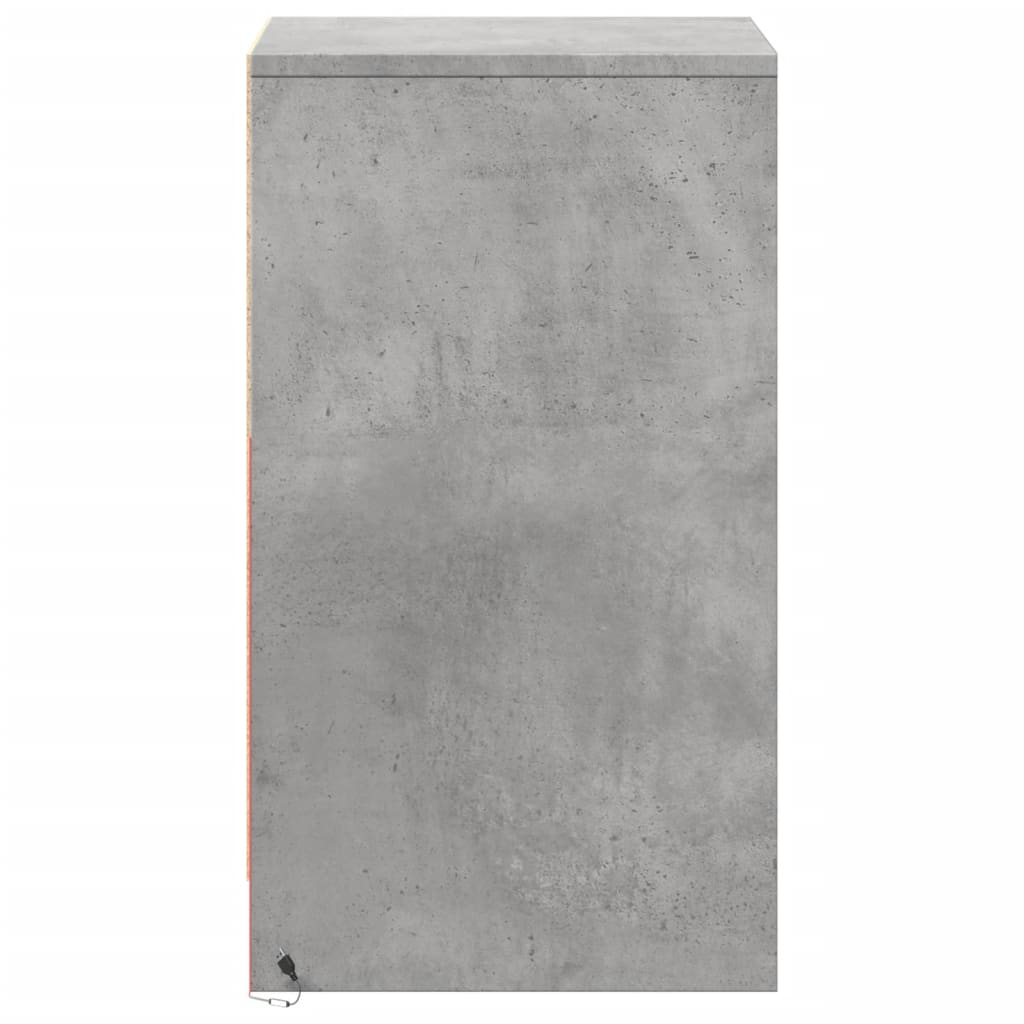 vidaXL Bedside Cabinet with LED Lights Concrete Grey Engineered Wood