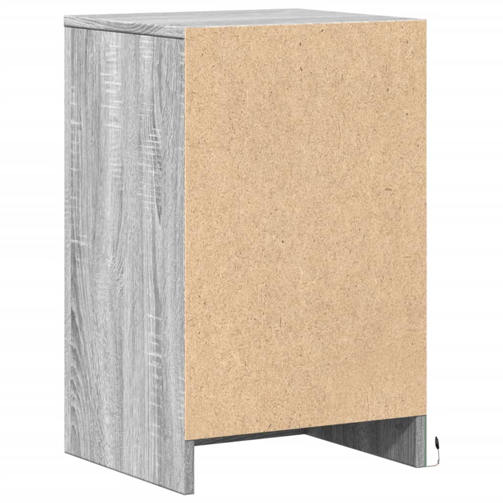 Bedside Cabinets with LED Lights 2 pcs Grey Sonoma Engineered Wood