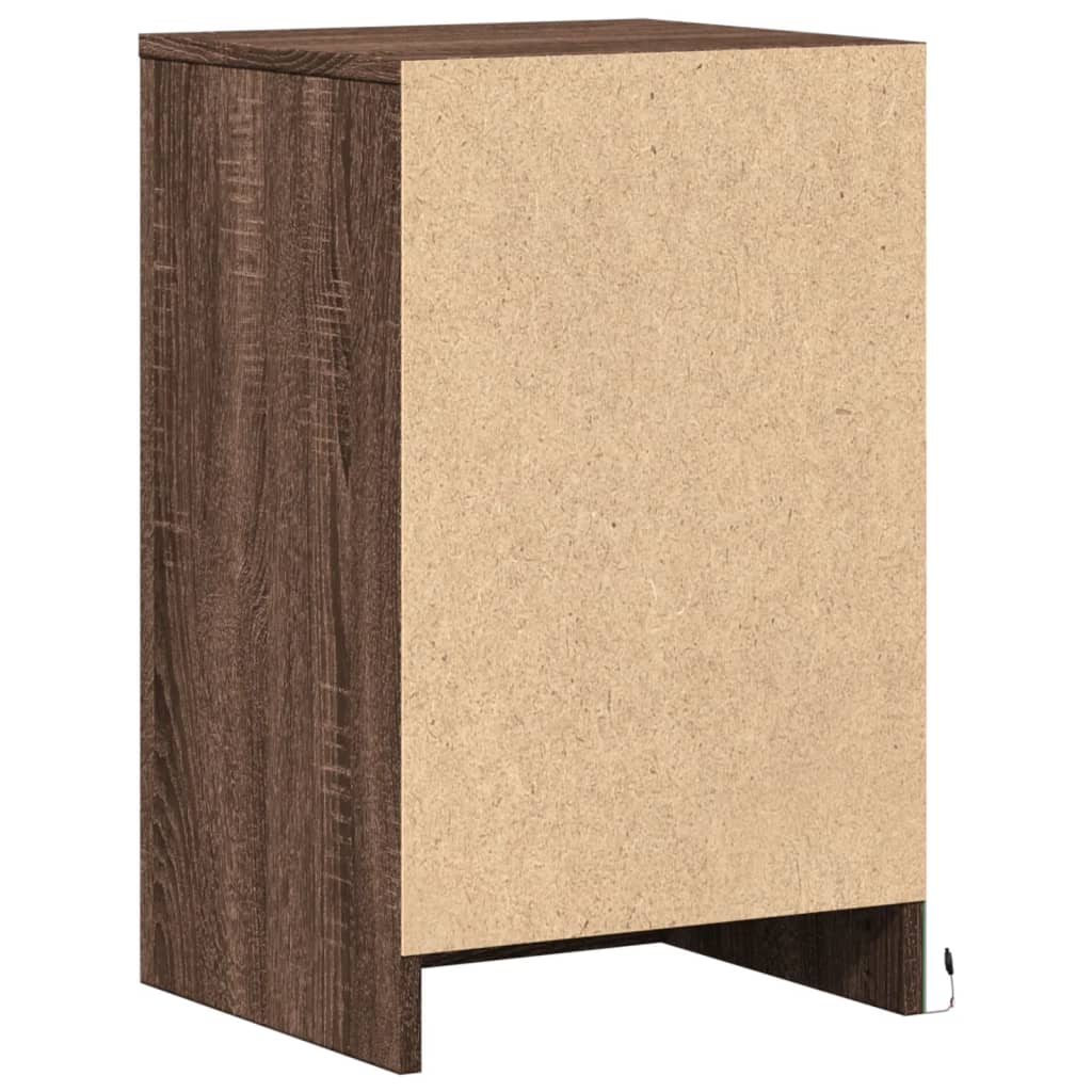 vidaXL Bedside Cabinets with LED Lights 2 pcs Brown Oak Engineered Wood