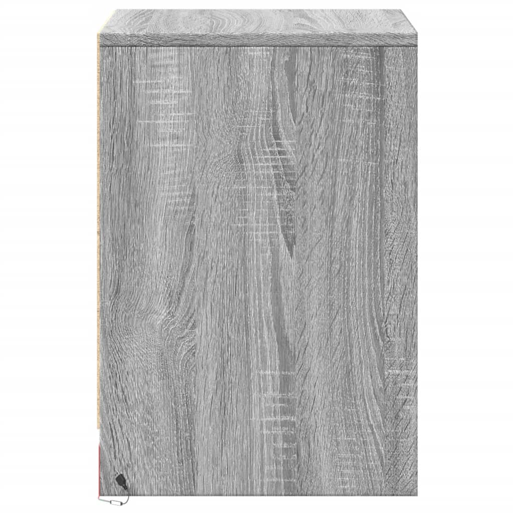 vidaXL Bedside Cabinets with LED Lights 2 pcs Grey Sonoma Engineered Wood