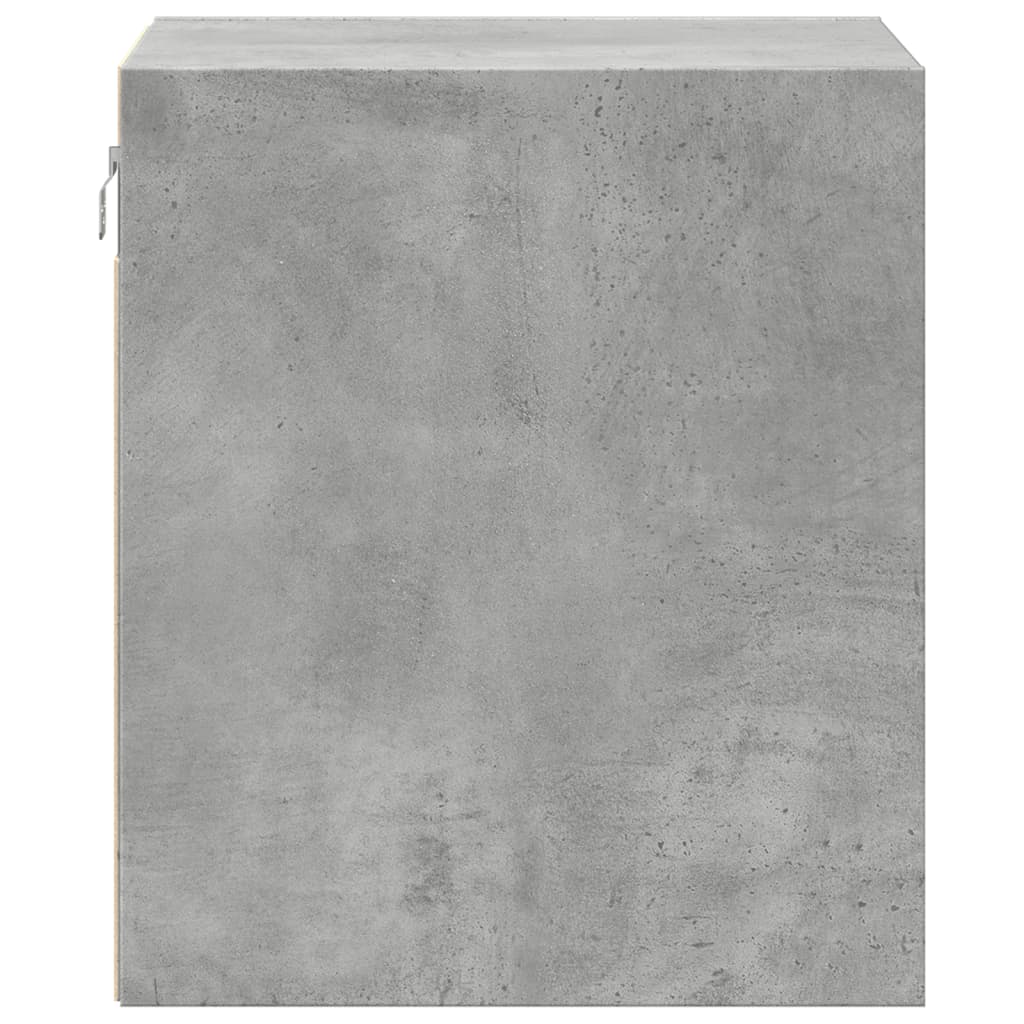 vidaXL Wall-mounted Bedside Cabinets with LED Lights 2 pcs Concrete Grey