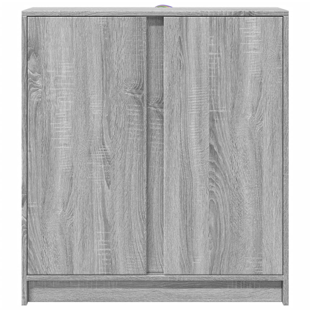 vidaXL Sideboard with LED Grey Sonoma 77x34x85 cm Engineered Wood