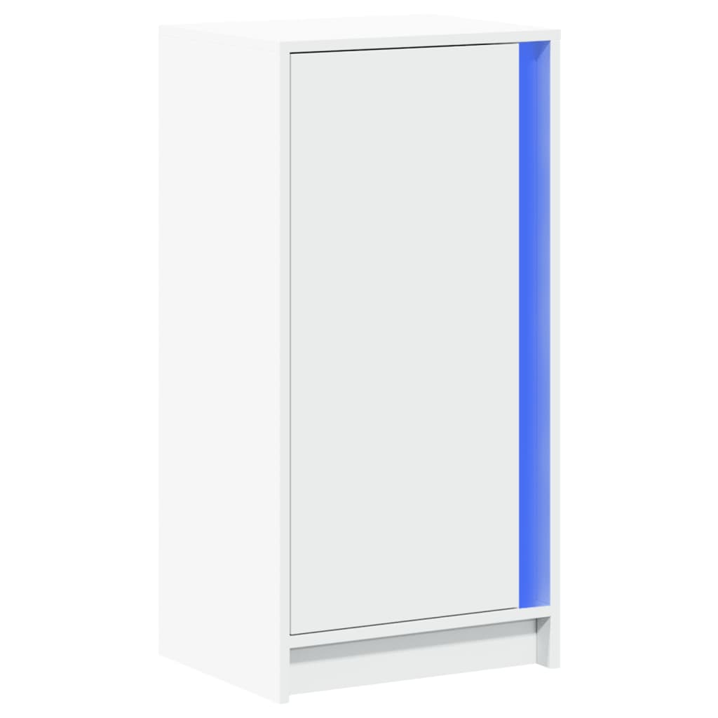 Sideboard with LED White 42,5x34x85 cm Engineered Wood