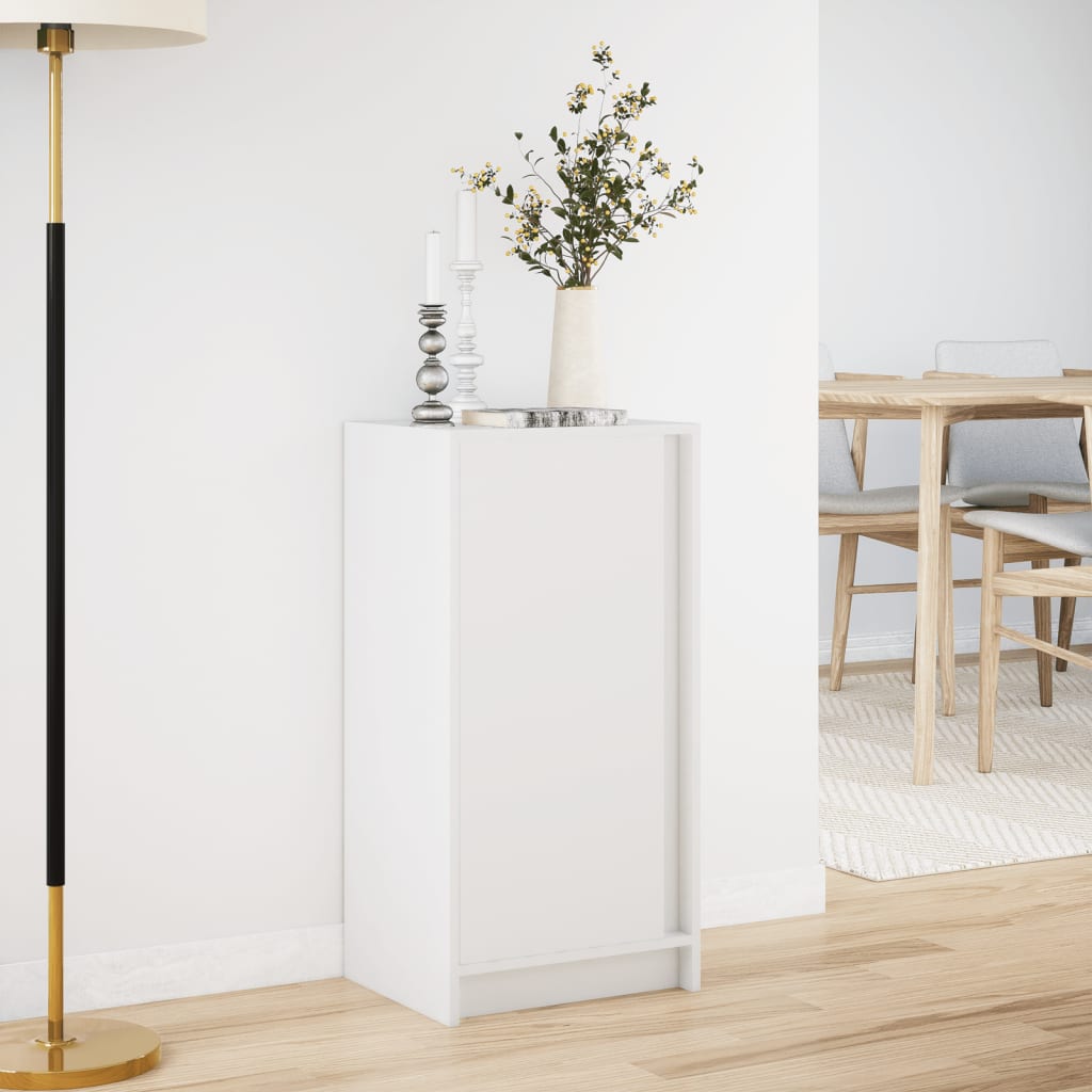 Sideboard with LED White 42,5x34x85 cm Engineered Wood
