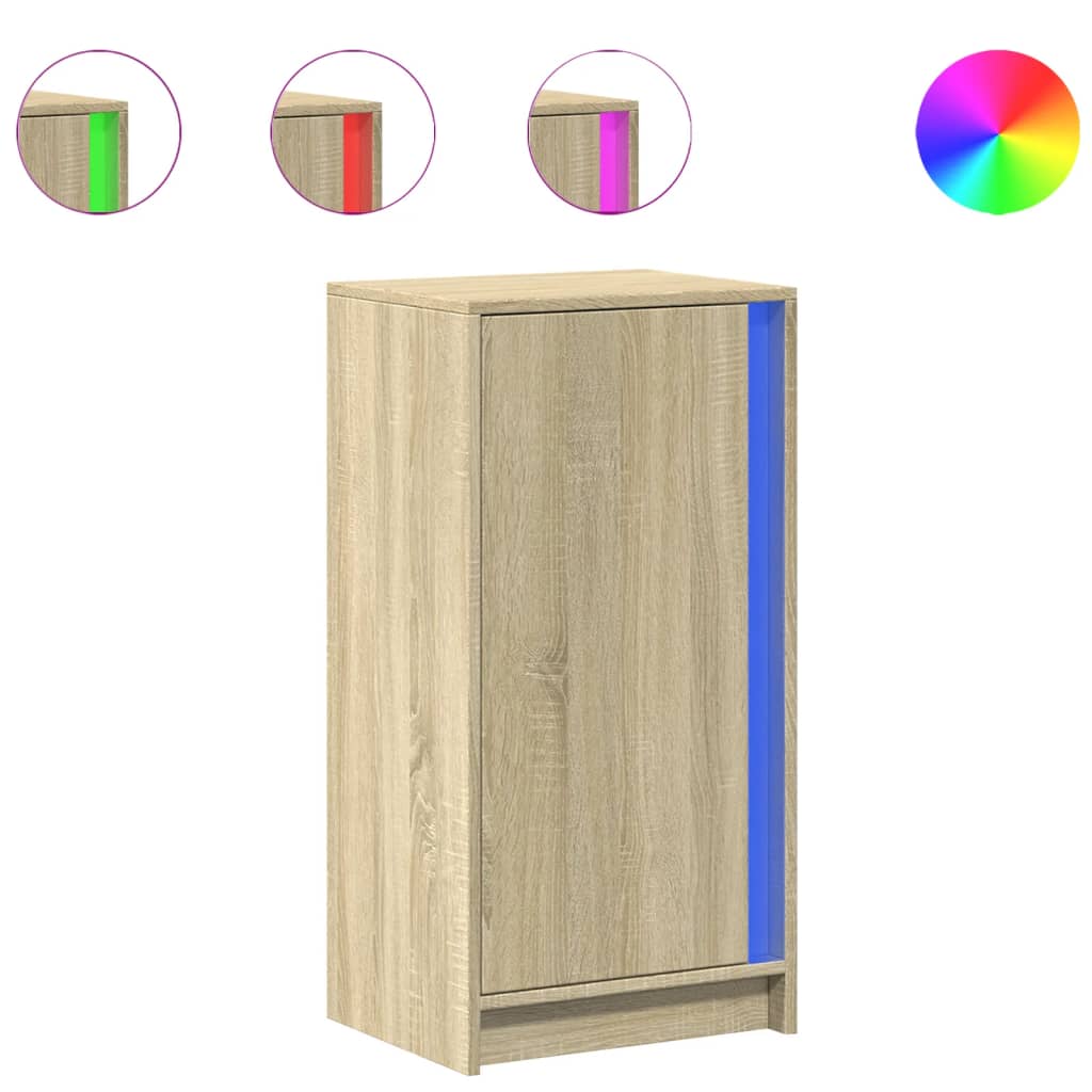 Sideboard with LED Sonoma Oak 42,5x34x85 cm Engineered Wood