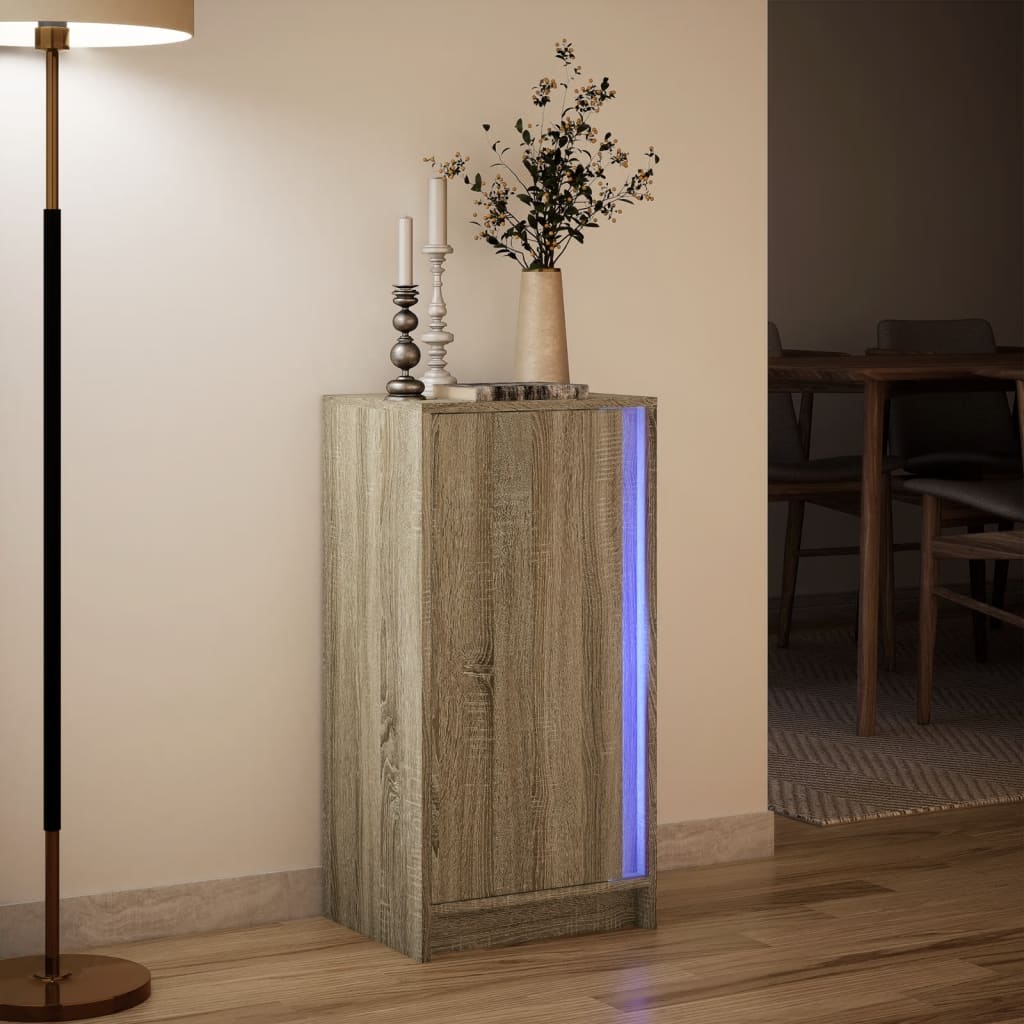 Sideboard with LED Sonoma Oak 42,5x34x85 cm Engineered Wood