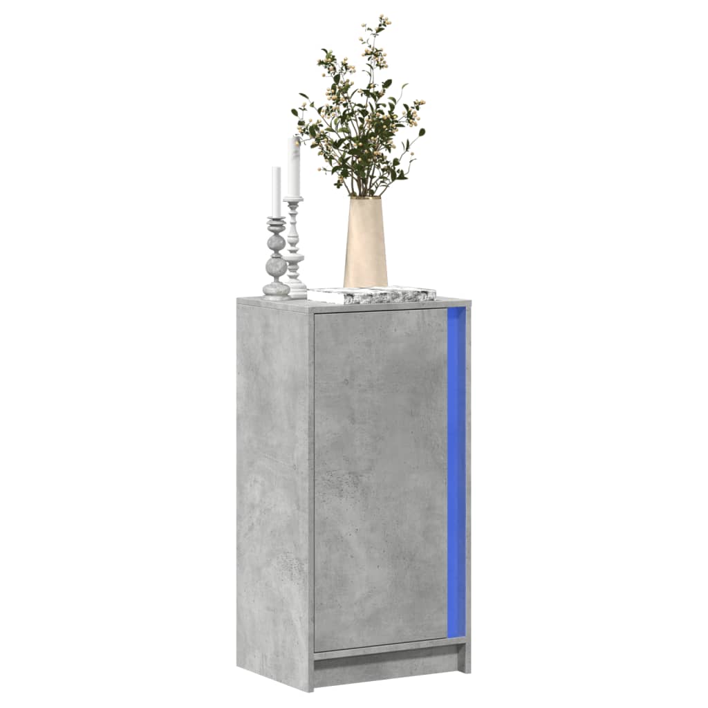 vidaXL Sideboard with LED Concrete Grey 42.5x34x85 cm Engineered Wood