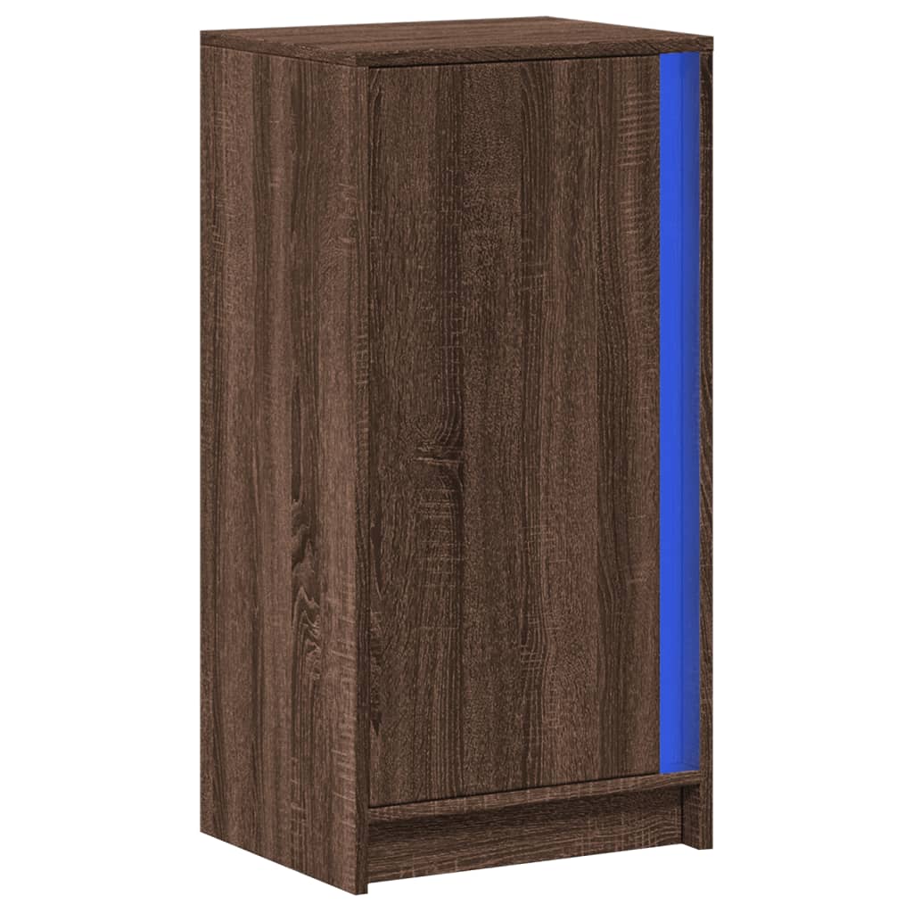 Sideboard with LED Brown Oak 42,5x34x85 cm Engineered Wood