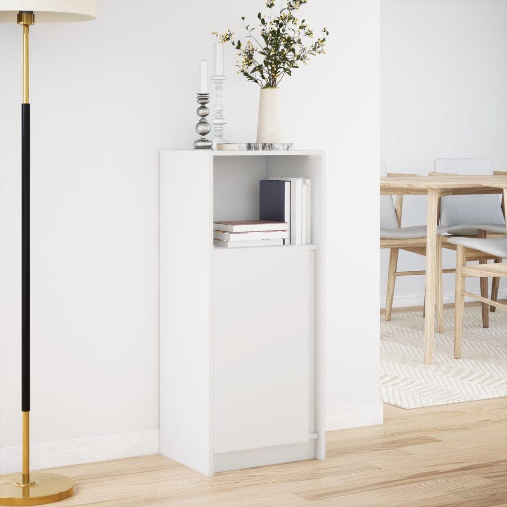 Sideboard with LED White 42,5x34x100 cm Engineered Wood