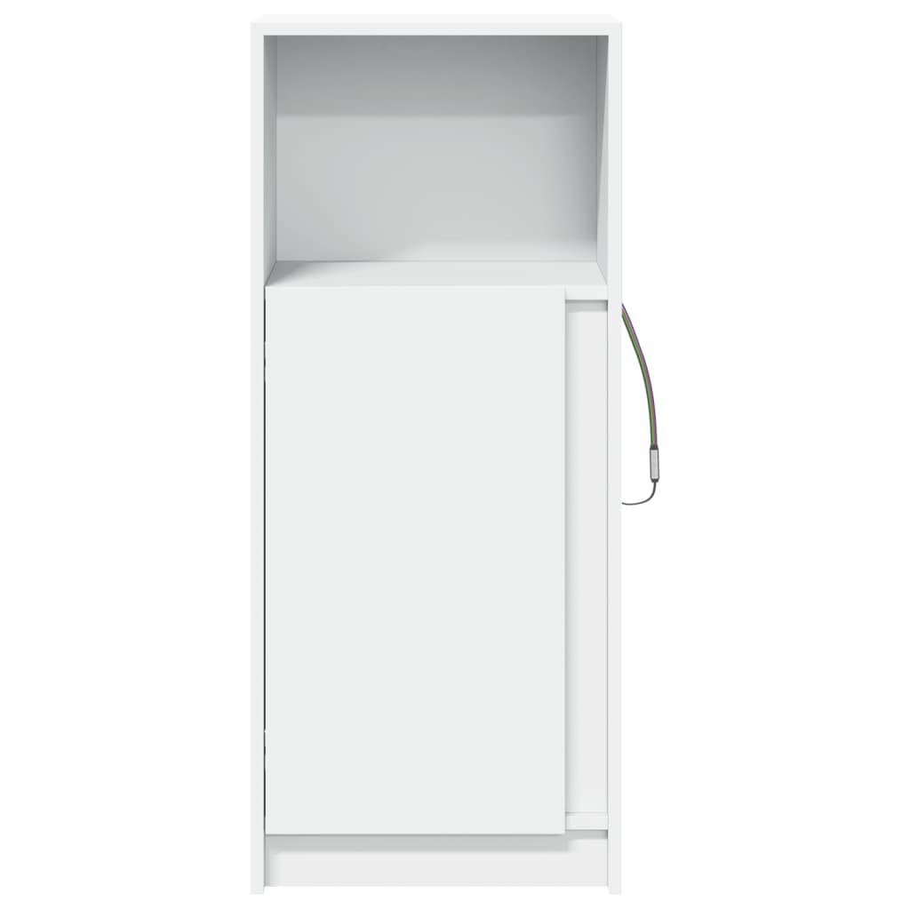 Sideboard with LED White 42,5x34x100 cm Engineered Wood