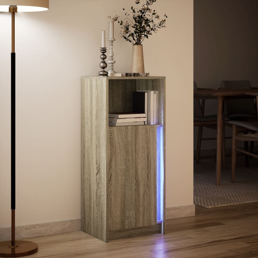 Sideboard with LED Sonoma Oak 42,5x34x100 cm Engineered Wood
