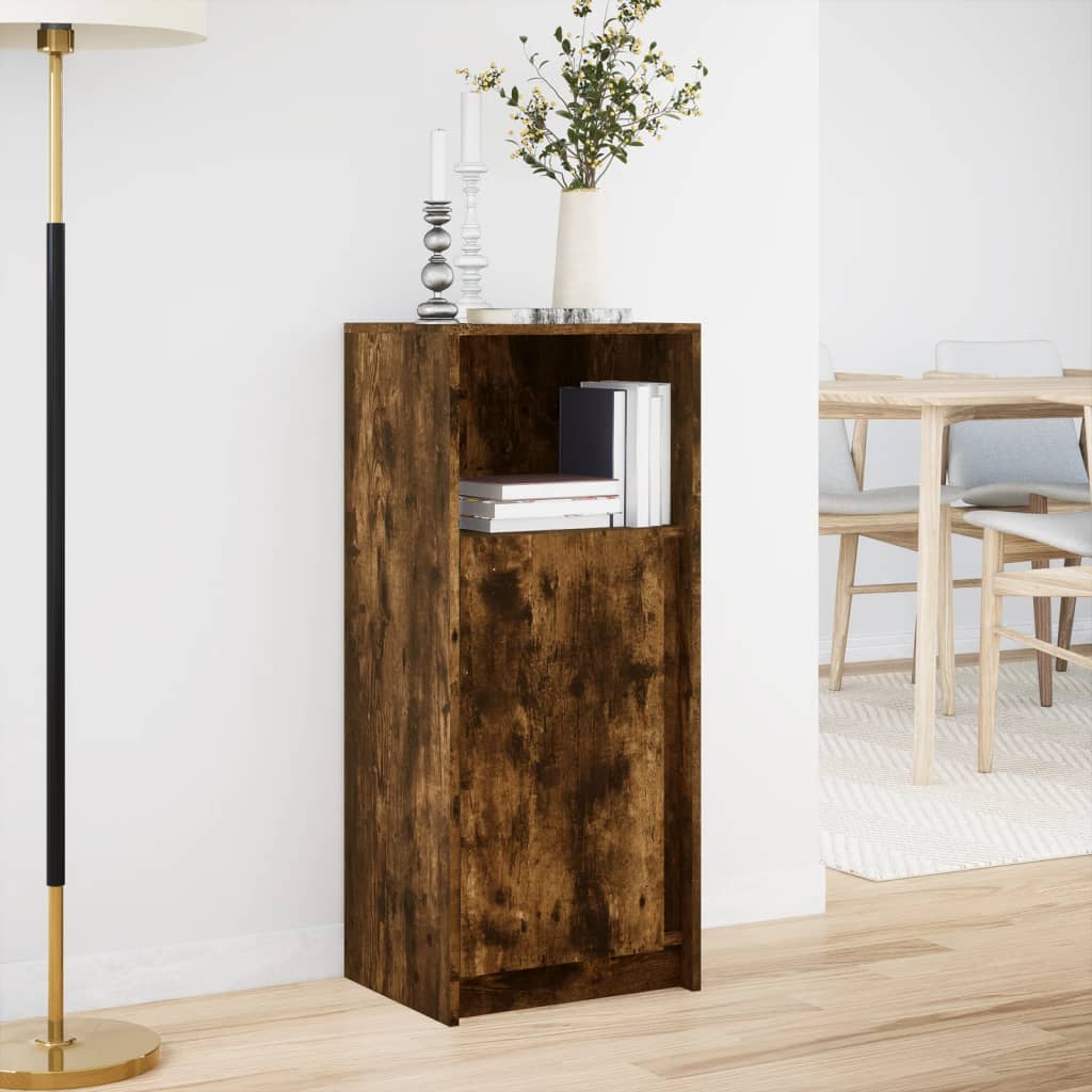 Sideboard with LED Smoked Oak 42,5x34x100 cm Engineered Wood