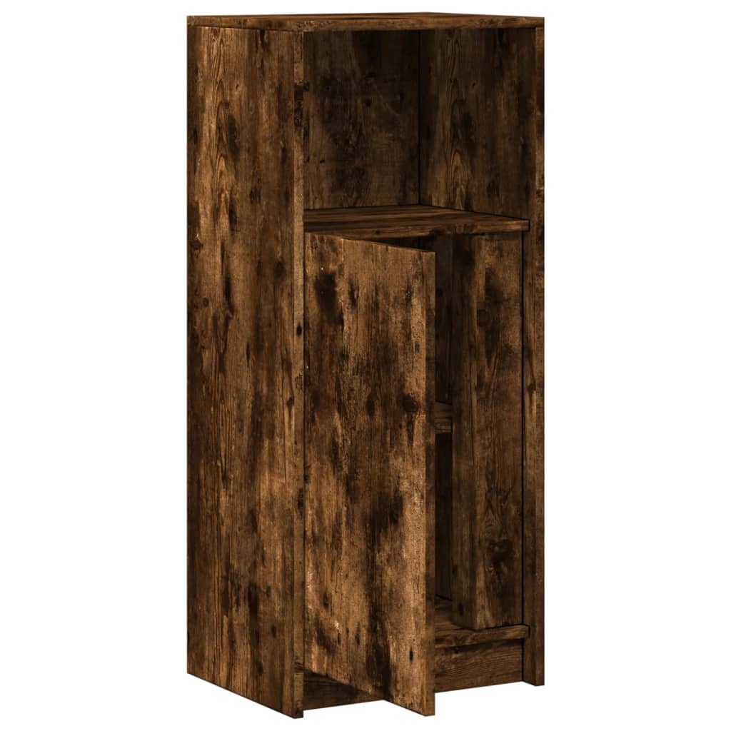 Sideboard with LED Smoked Oak 42.5x34x100 cm Engineered Wood