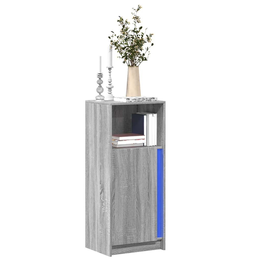 Sideboard with LED Grey Sonoma 42,5x34x100 cm Engineered Wood