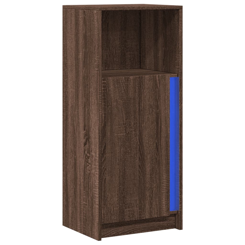 Sideboard with LED Brown Oak 42,5x34x100 cm Engineered Wood