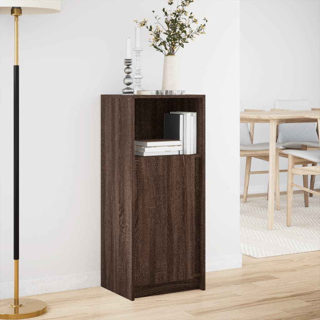 Sideboard with LED Brown Oak 42,5x34x100 cm Engineered Wood