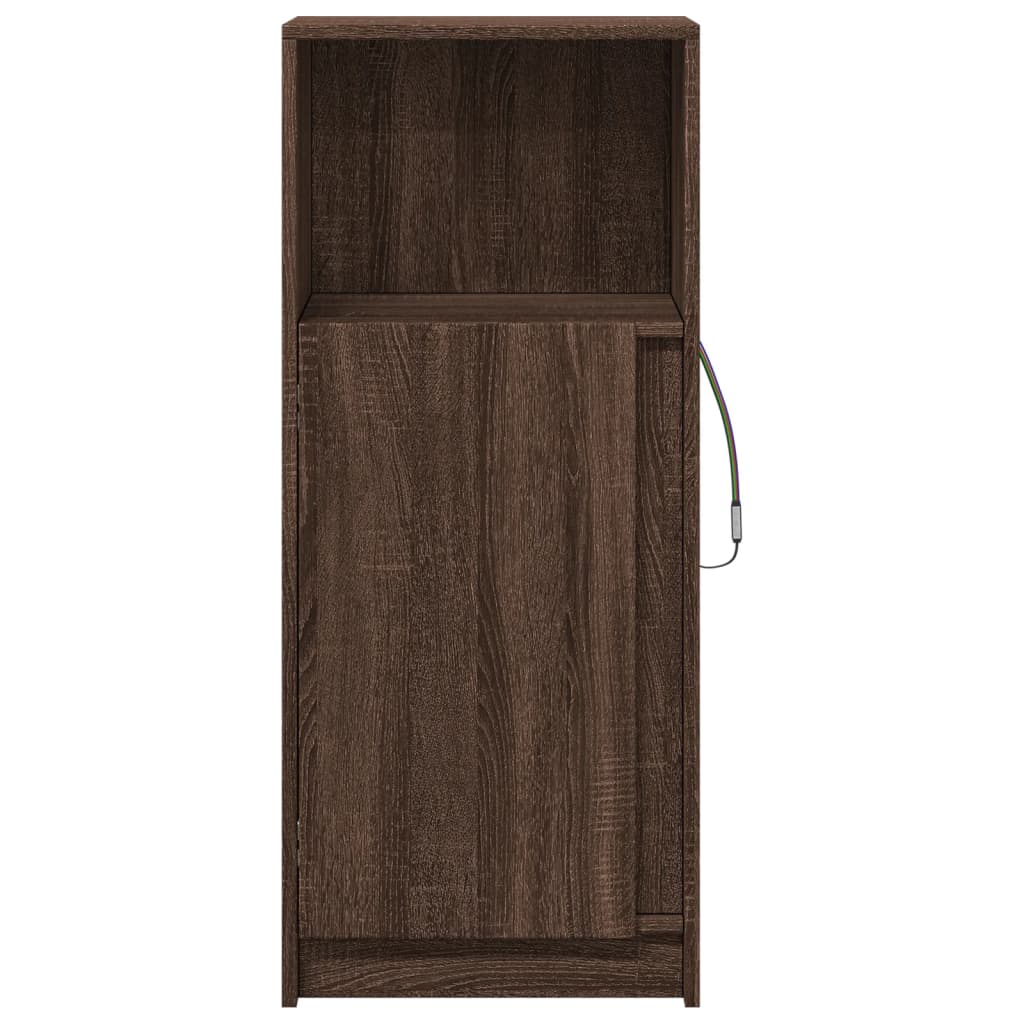 Sideboard with LED Brown Oak 42,5x34x100 cm Engineered Wood