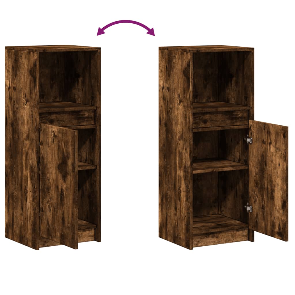 Sideboard with LED Smoked Oak 38x34x100 cm Engineered Wood
