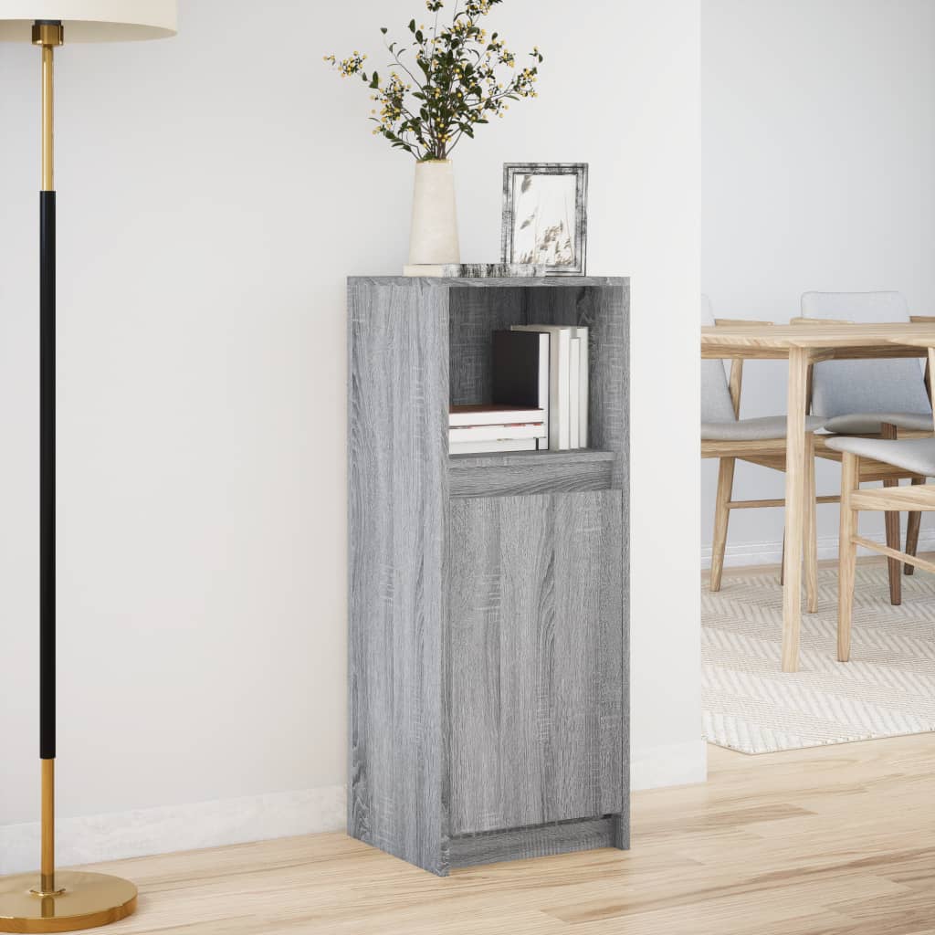 Sideboard with LED Grey Sonoma 38x34x100 cm Engineered Wood