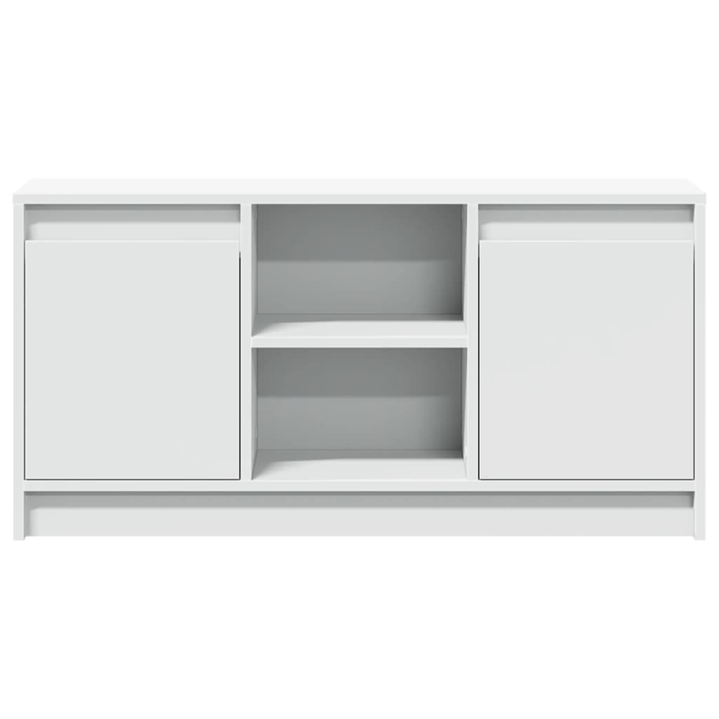 vidaXL TV Cabinet with LED White 100x34x50 cm Engineered Wood