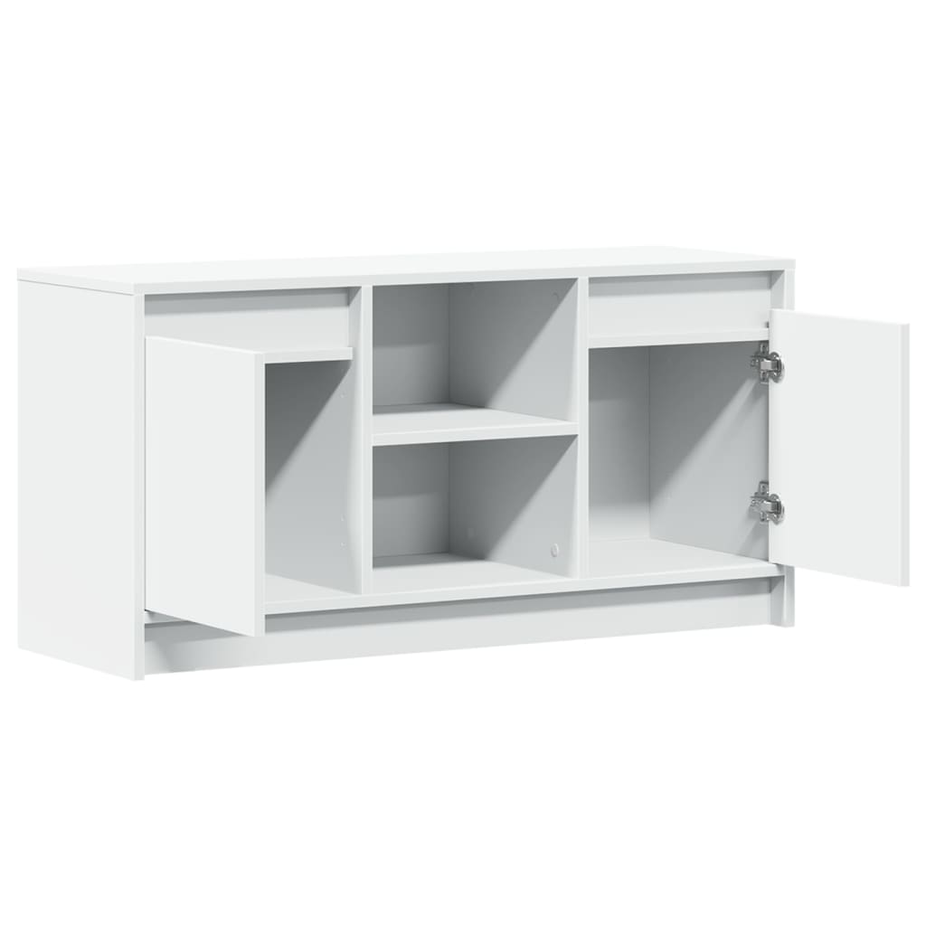 vidaXL TV Cabinet with LED White 100x34x50 cm Engineered Wood