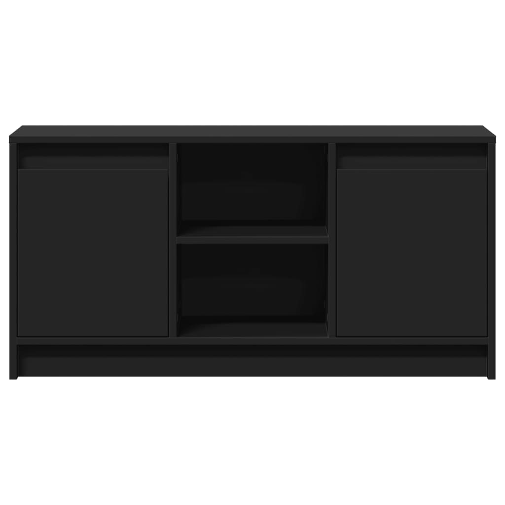 vidaXL TV Cabinet with LED Black 100x34x50 cm Engineered Wood