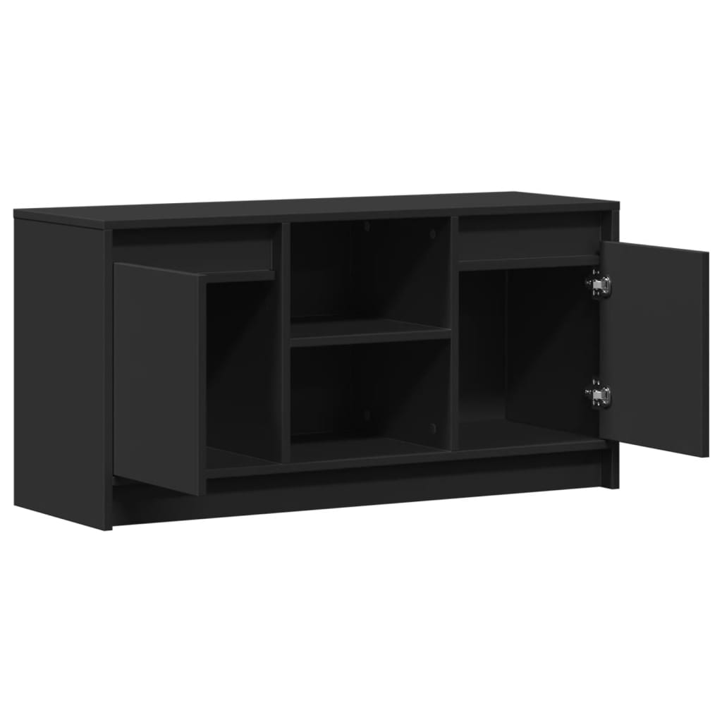 vidaXL TV Cabinet with LED Black 100x34x50 cm Engineered Wood