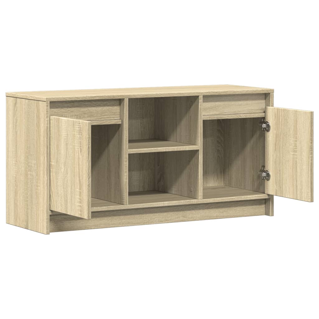 vidaXL TV Cabinet with LED Sonoma Oak 100x34x50 cm Engineered Wood