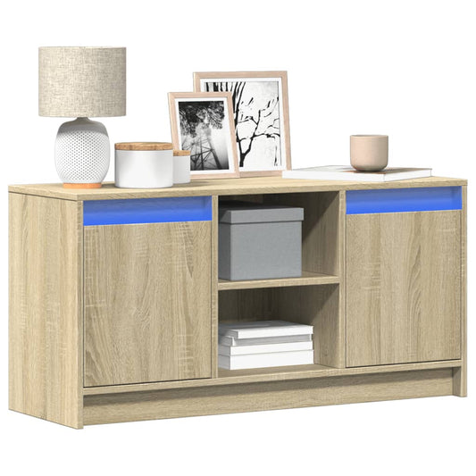 vidaXL TV Cabinet with LED Sonoma Oak 100x34x50 cm Engineered Wood