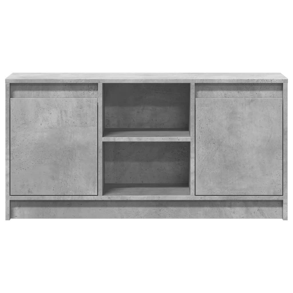 vidaXL TV Cabinet with LED Concrete Grey 100x34x50 cm Engineered Wood