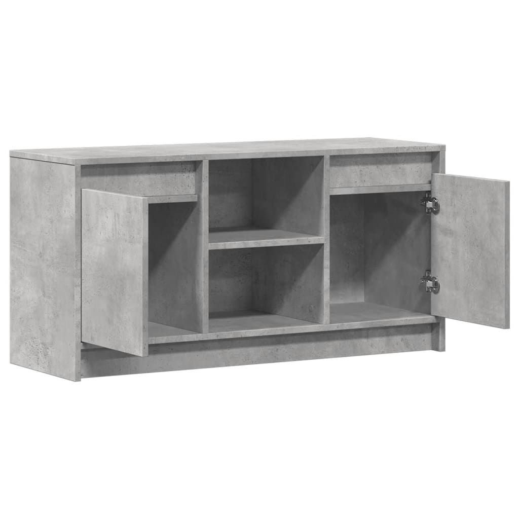 vidaXL TV Cabinet with LED Concrete Grey 100x34x50 cm Engineered Wood