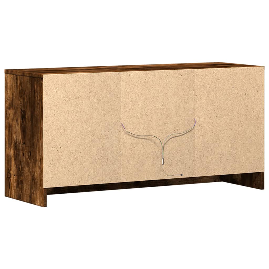 vidaXL TV Cabinet with LED Smoked Oak 100x34x50 cm Engineered Wood