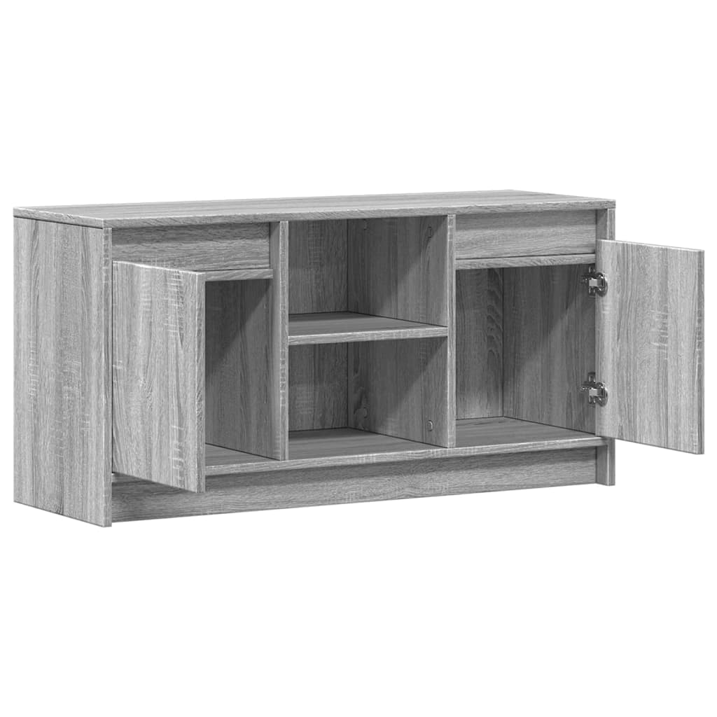 vidaXL TV Cabinet with LED Grey Sonoma 100x34x50 cm Engineered Wood