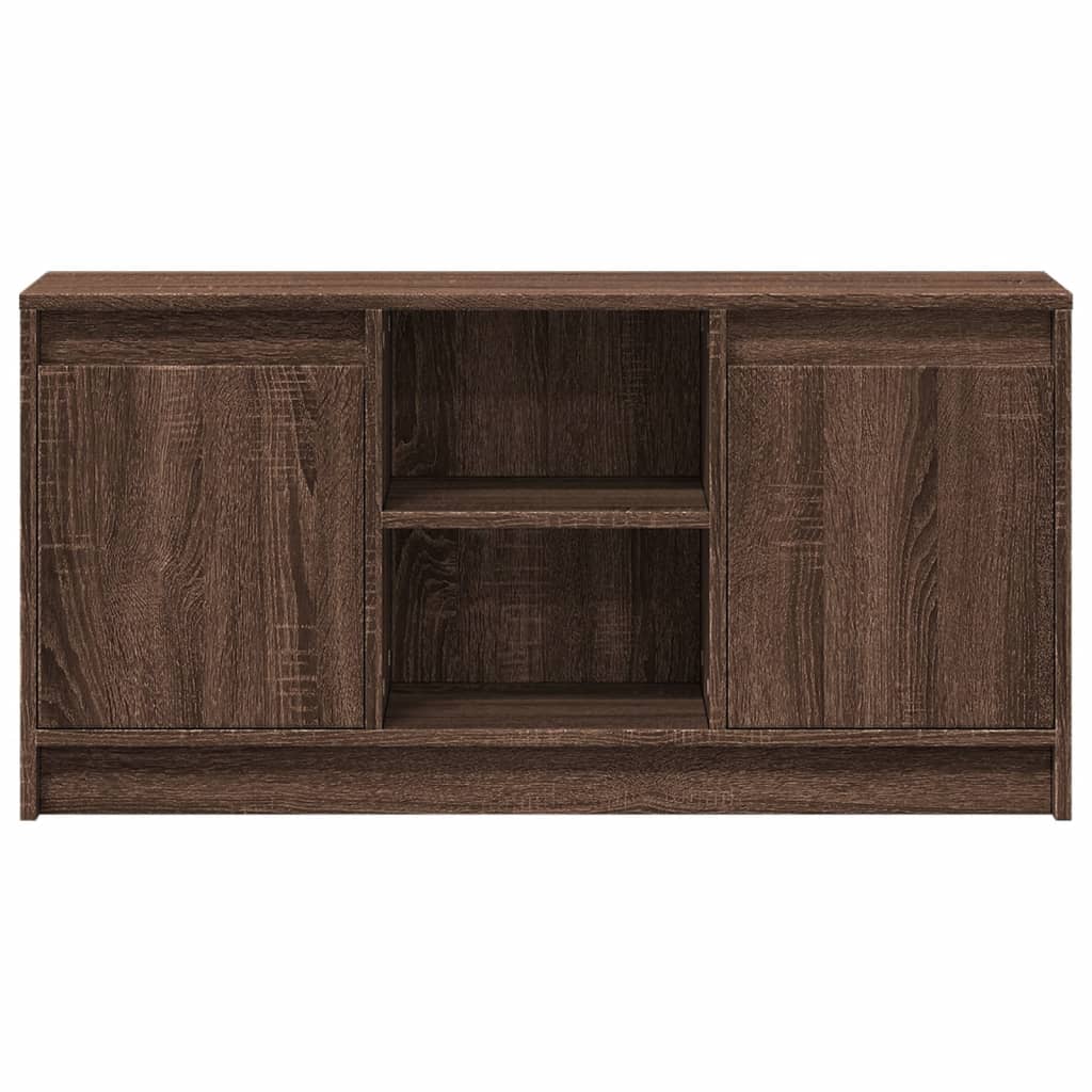 vidaXL TV Cabinet with LED Brown Oak 100x34x50 cm Engineered Wood