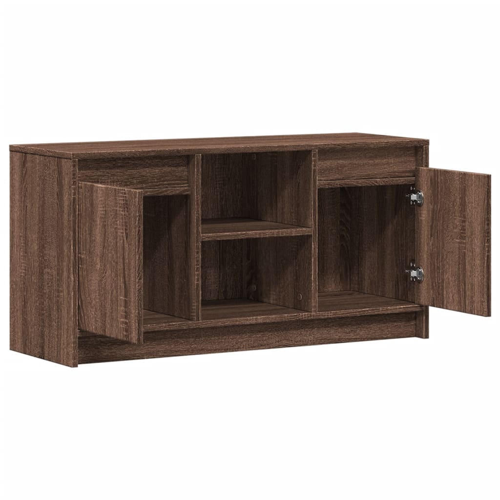 vidaXL TV Cabinet with LED Brown Oak 100x34x50 cm Engineered Wood