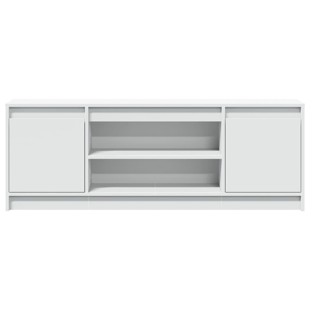 TV Cabinet with LED White 139,5x34x50 cm Engineered Wood