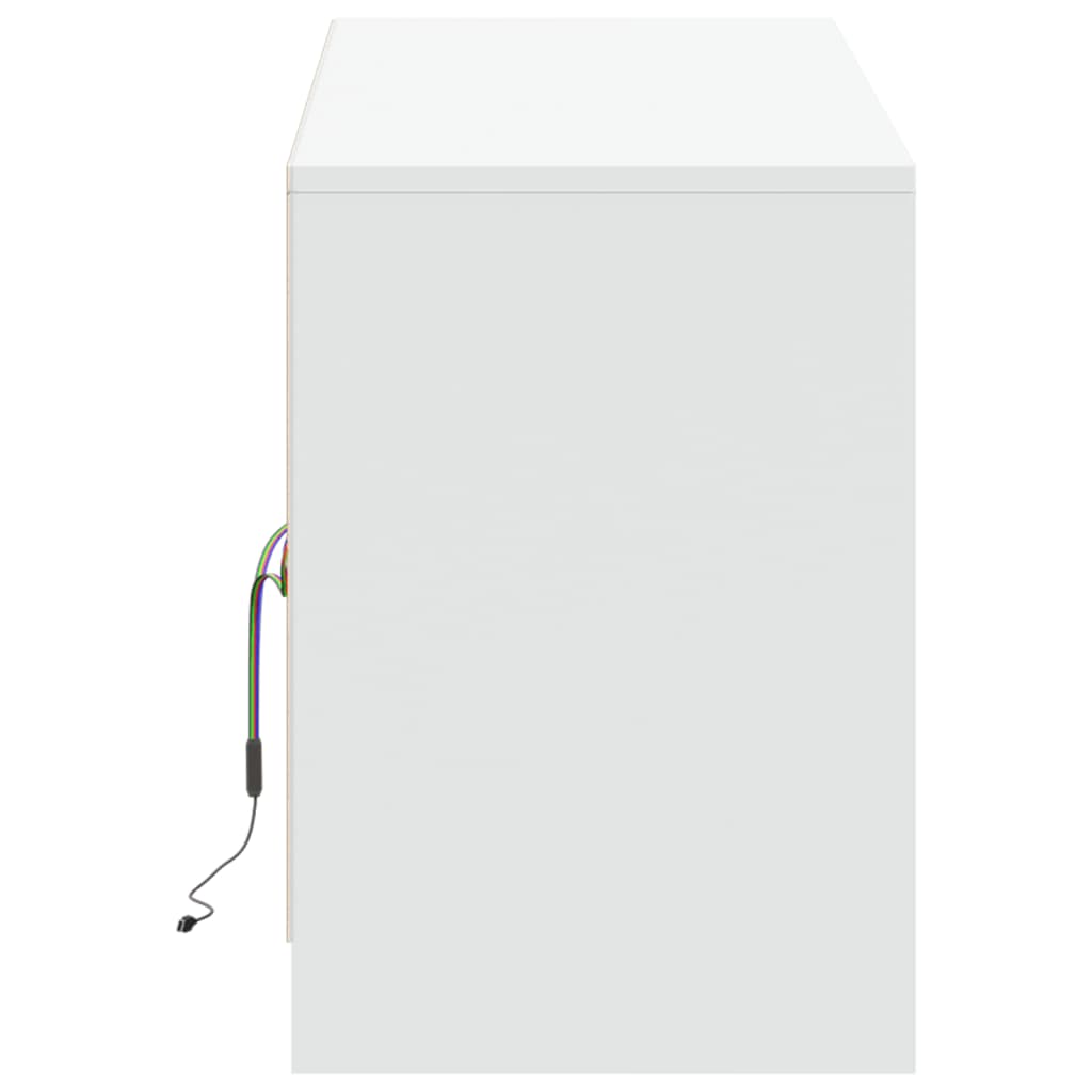 TV Cabinet with LED White 139,5x34x50 cm Engineered Wood