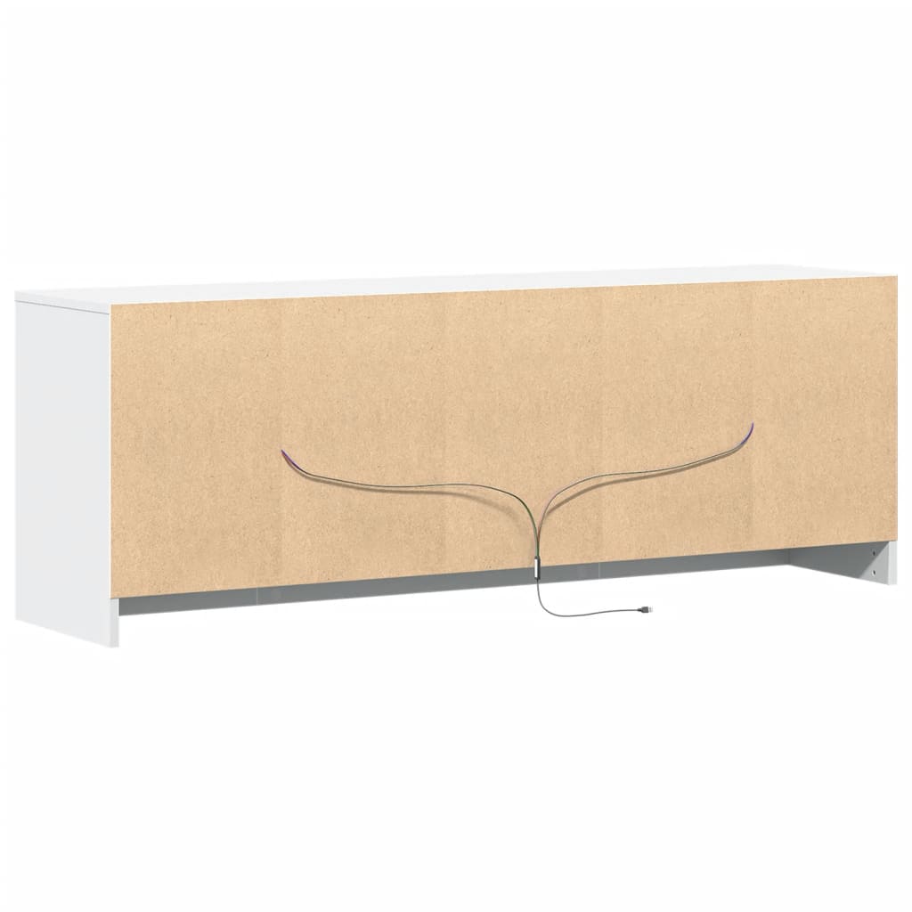 TV Cabinet with LED White 139,5x34x50 cm Engineered Wood