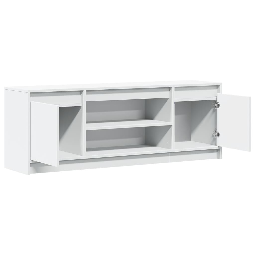 TV Cabinet with LED White 139,5x34x50 cm Engineered Wood