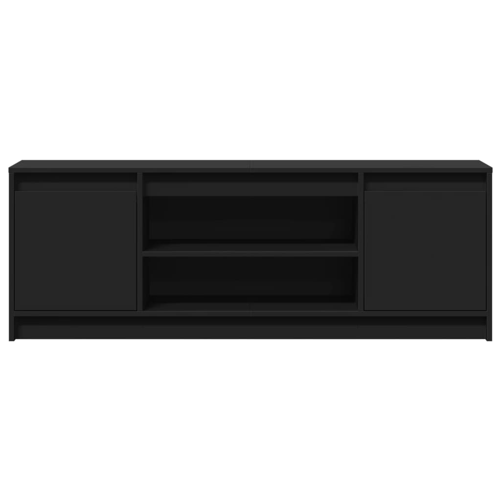 vidaXL TV Cabinet with LED Black 139.5x34x50 cm Engineered Wood