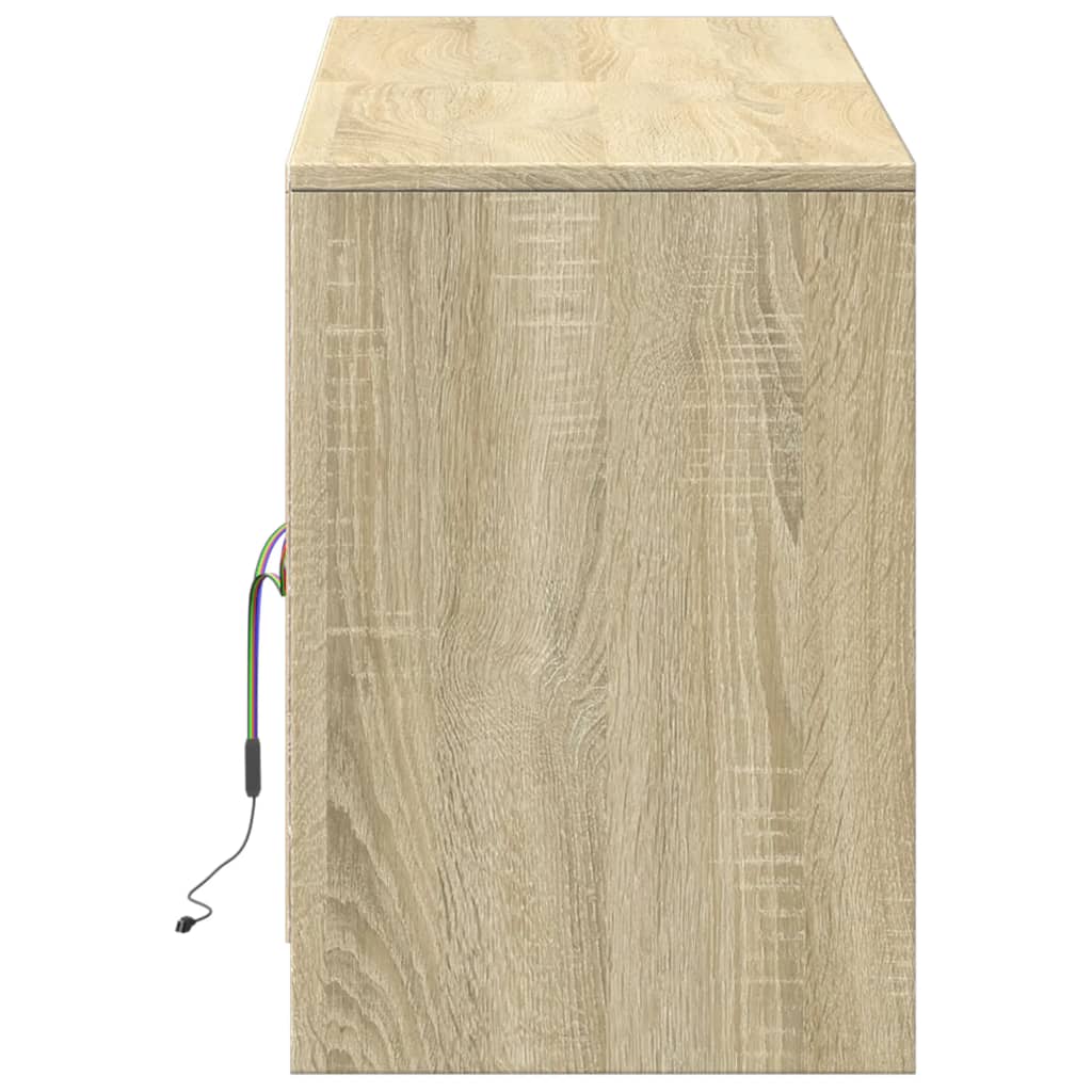 TV Cabinet with LED Sonoma Oak 139,5x34x50 cm Engineered Wood