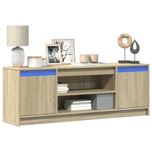 vidaXL TV Cabinet with LED Sonoma Oak 139.5x34x50 cm Engineered Wood