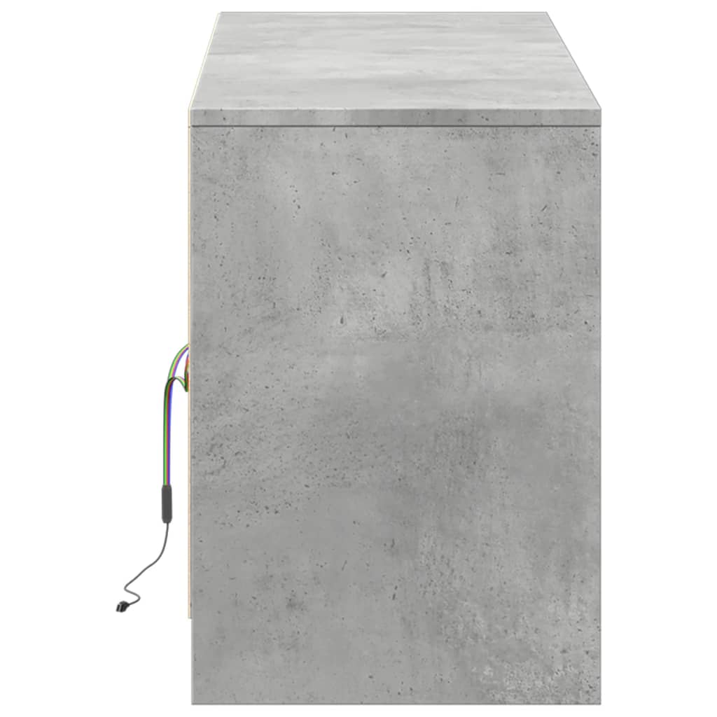 TV Cabinet with LED Concrete Grey 139.5x34x50cm Engineered Wood