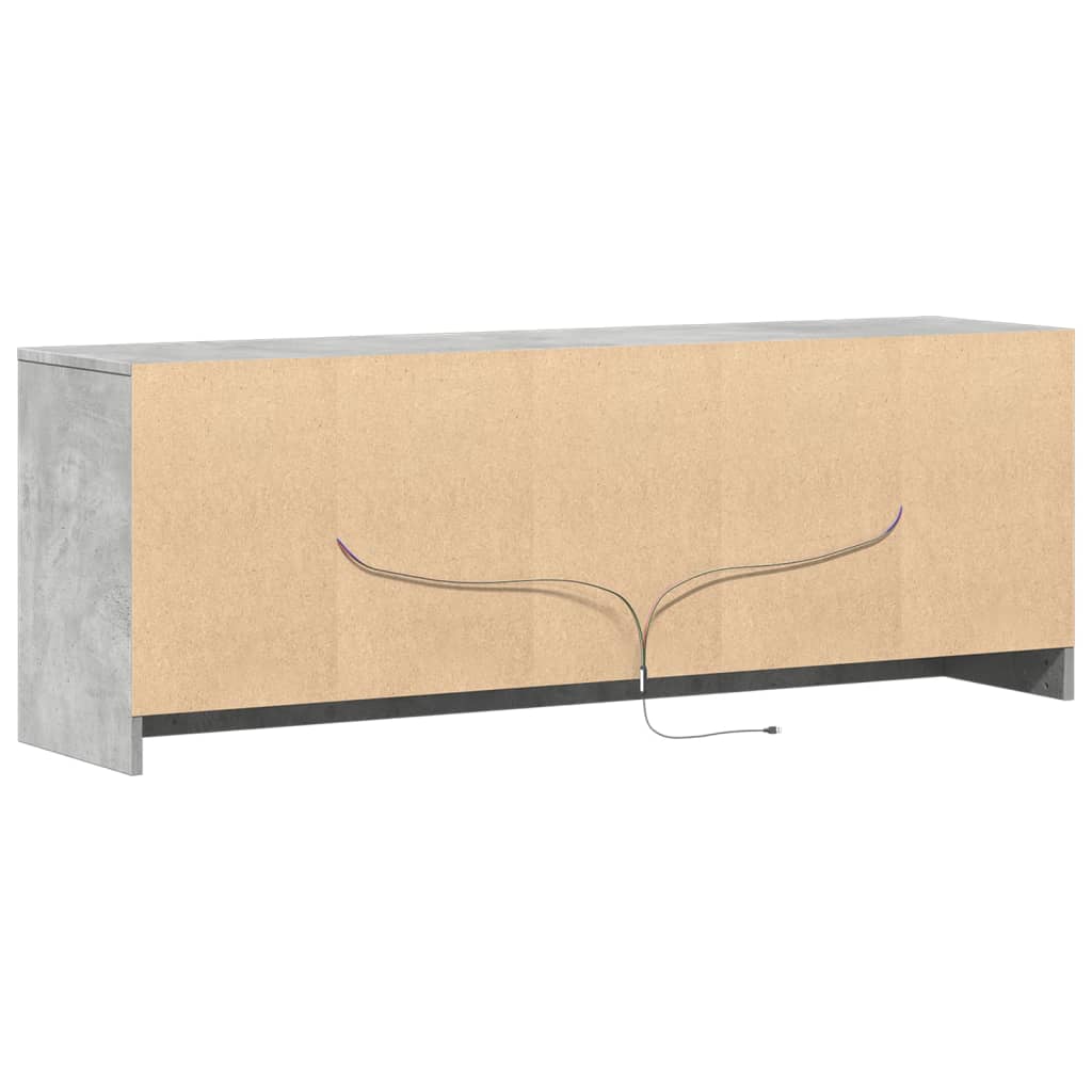 TV Cabinet with LED Concrete Grey 139.5x34x50cm Engineered Wood