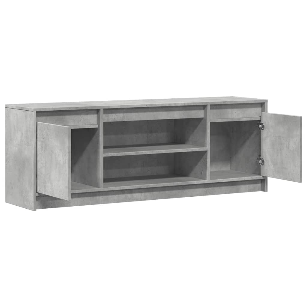 vidaXL TV Cabinet with LED Concrete Grey 139.5x34x50 cm Engineered Wood