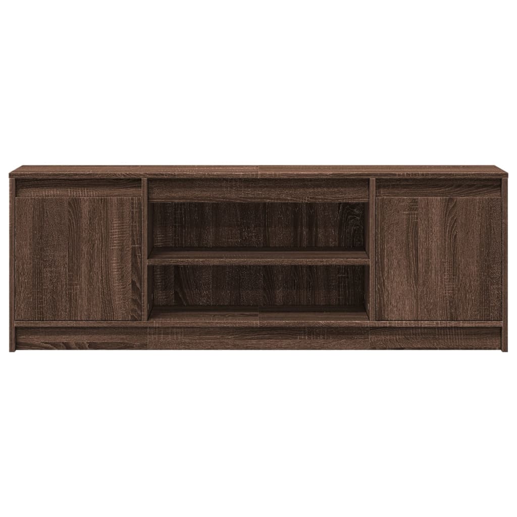 vidaXL TV Cabinet with LED Brown Oak 139.5x34x50 cm Engineered Wood