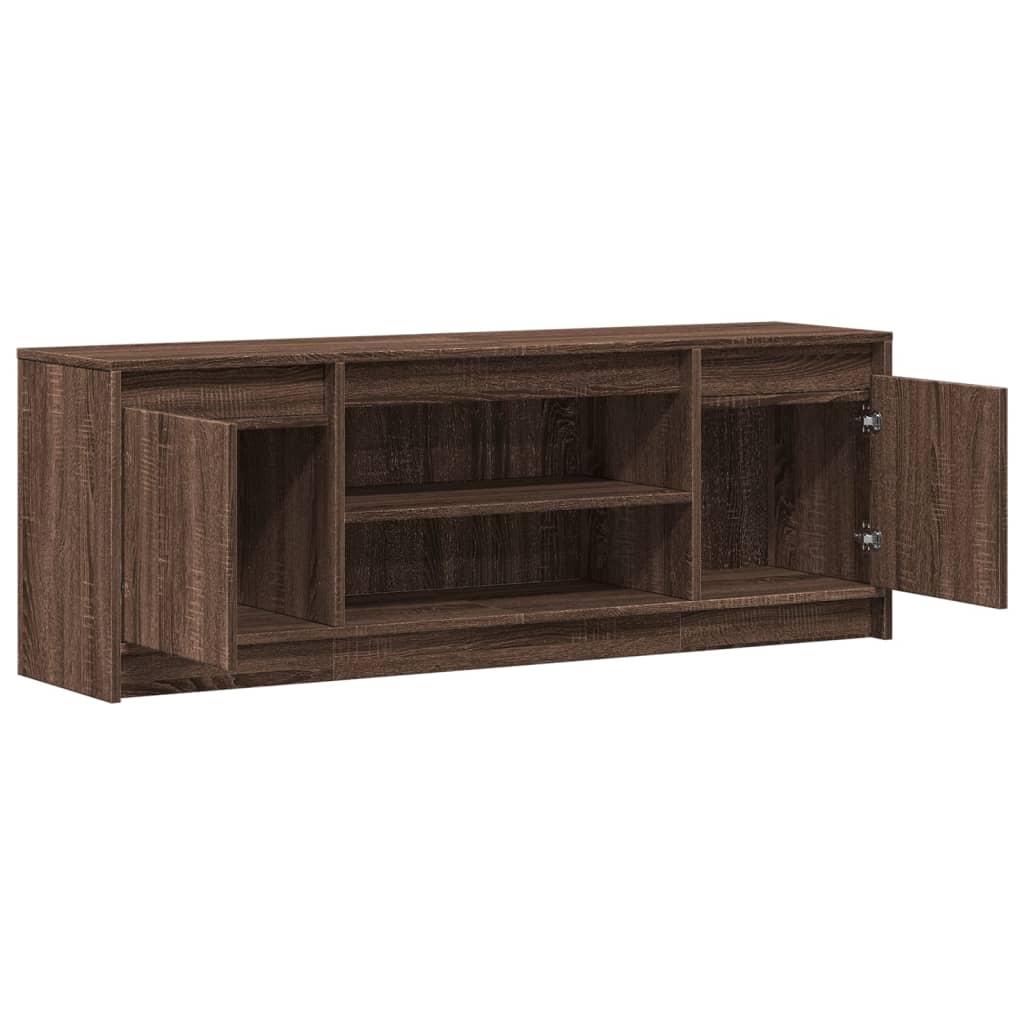 vidaXL TV Cabinet with LED Brown Oak 139.5x34x50 cm Engineered Wood