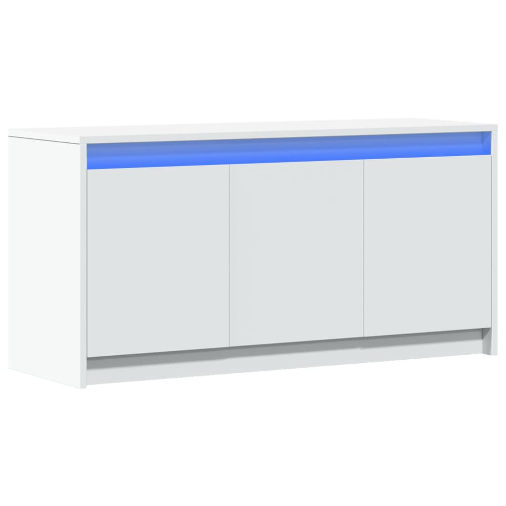 vidaXL TV Cabinet with LED White 100x34x50 cm Engineered Wood