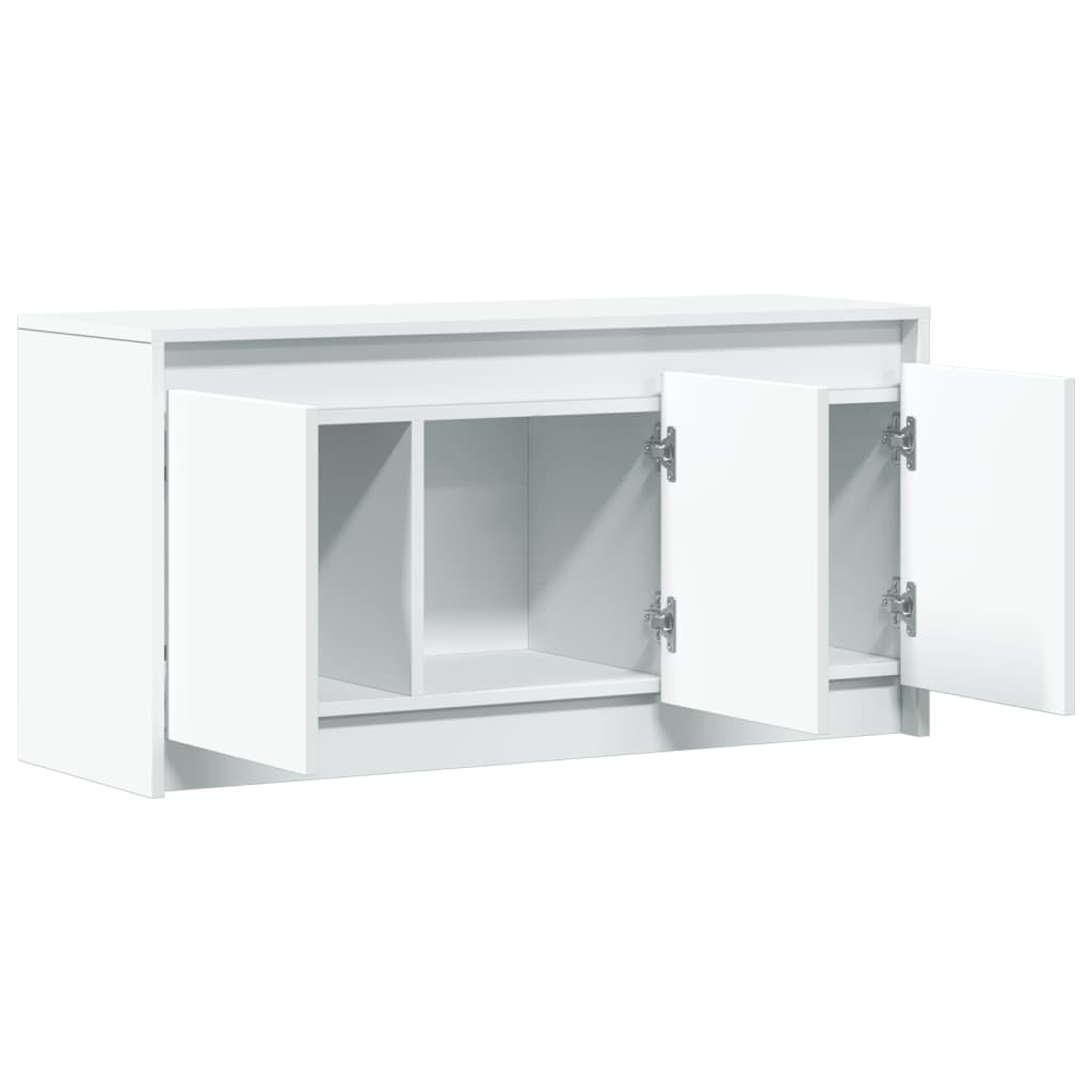 vidaXL TV Cabinet with LED White 100x34x50 cm Engineered Wood